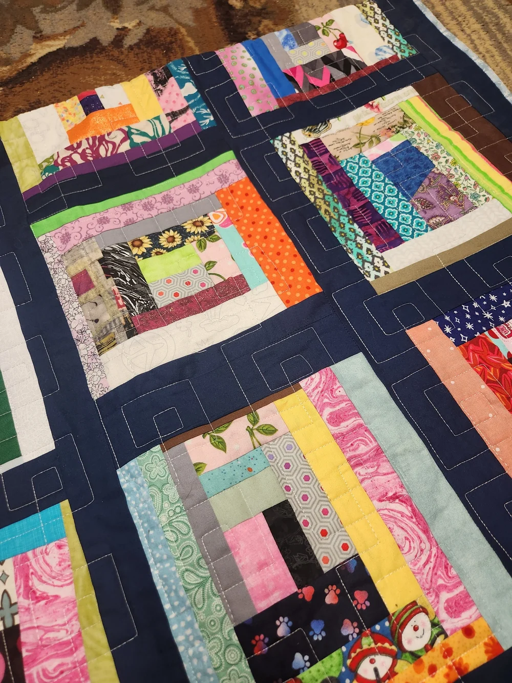Handmade Multicolor Patchwork Quilt Runner -